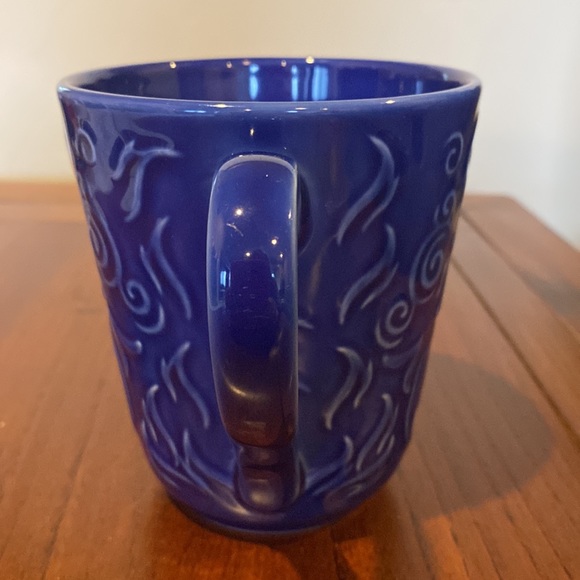 Starbucks mug cobalt glaze blue raised siren mermaid large 16oz - Picture 4 of 4